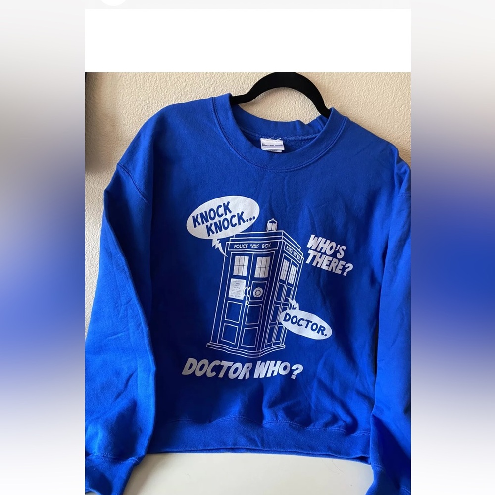 Doctor Who Knock Knock Who’s There Sweatshirt Size Large  Unisex